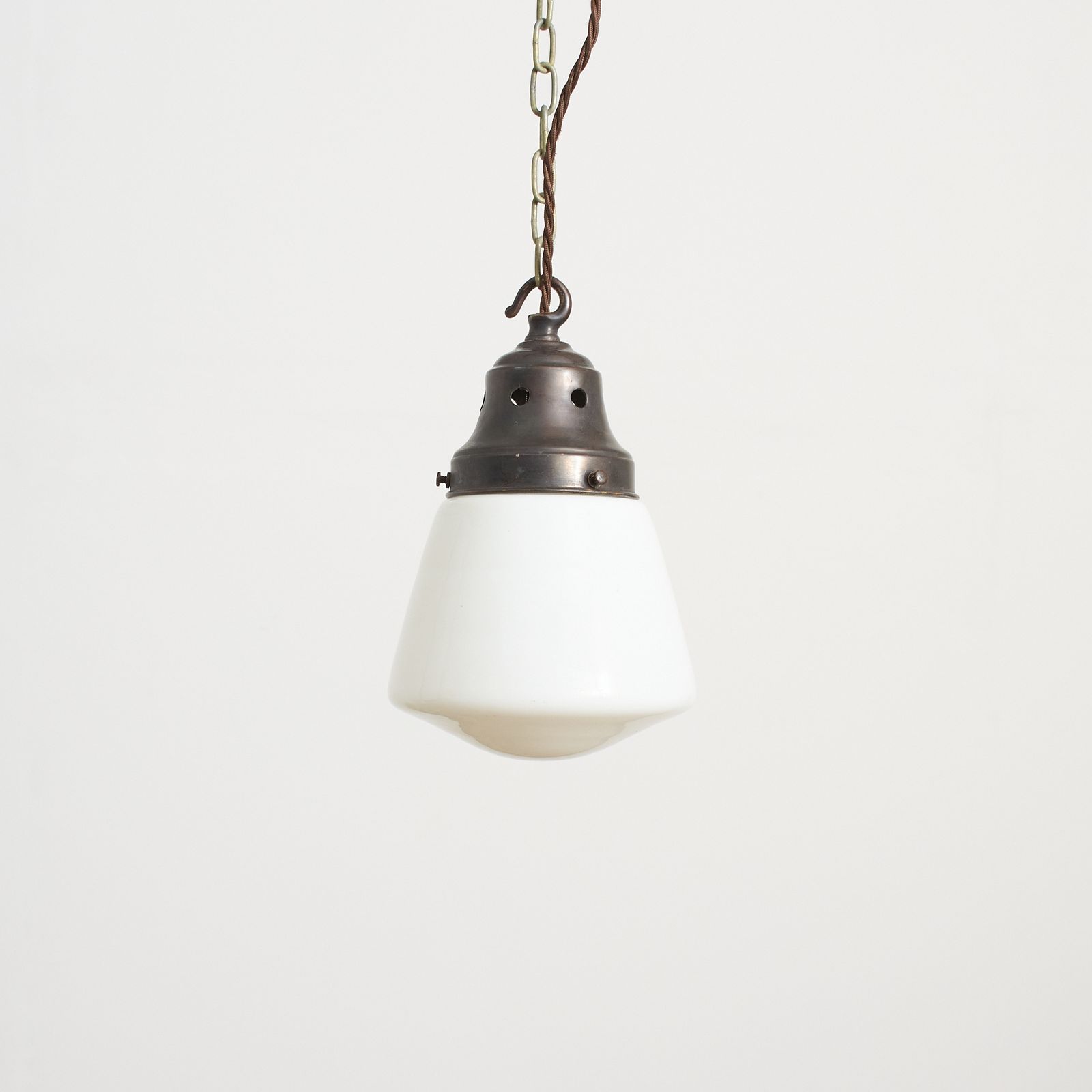 Antique Church Opaline Milk Glass Art Deco Pendant Light – A