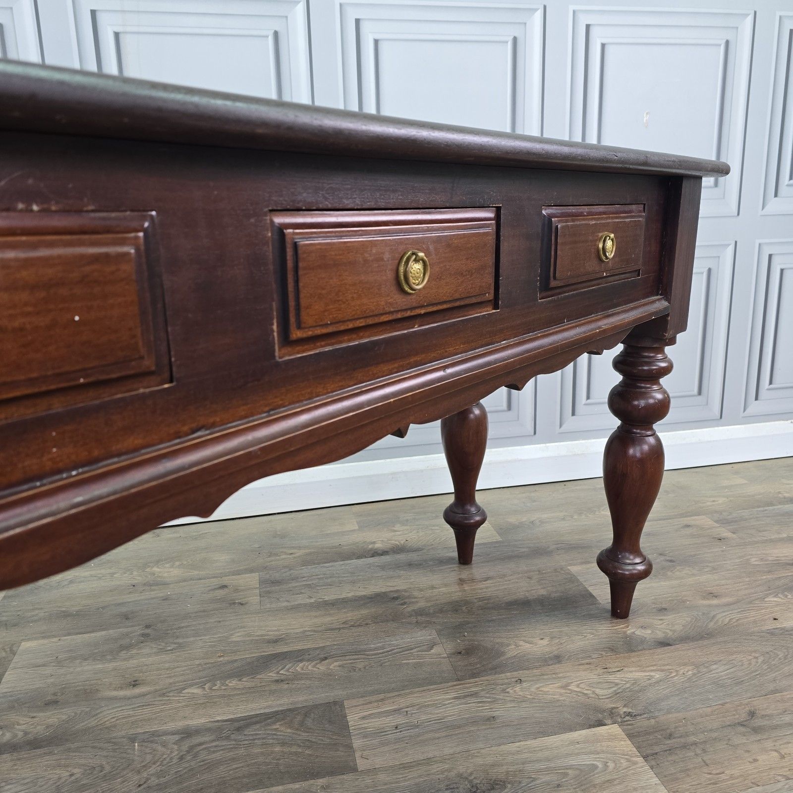 Antique Style Console Table Serving Hall Table Writing Desk Colonial Mahogany photo vinterior