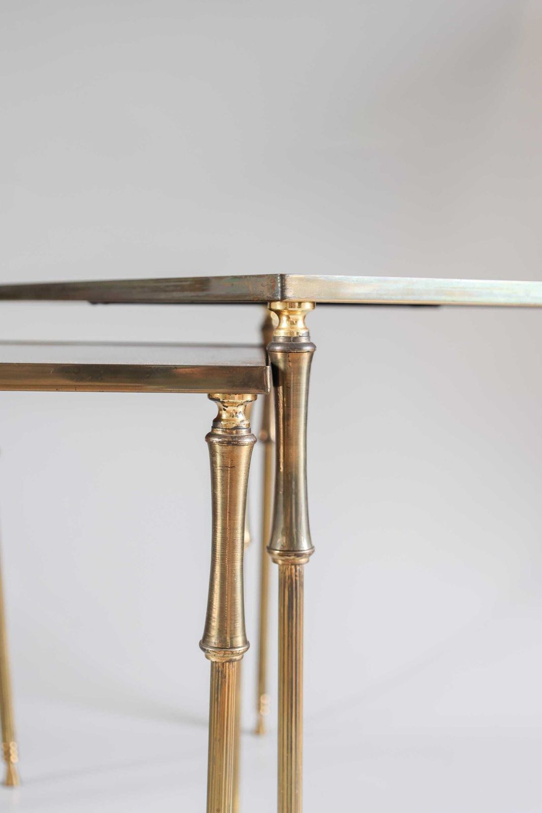 photo buy Neoclassical Eglomise Glass Nesting Tables, 1960s.