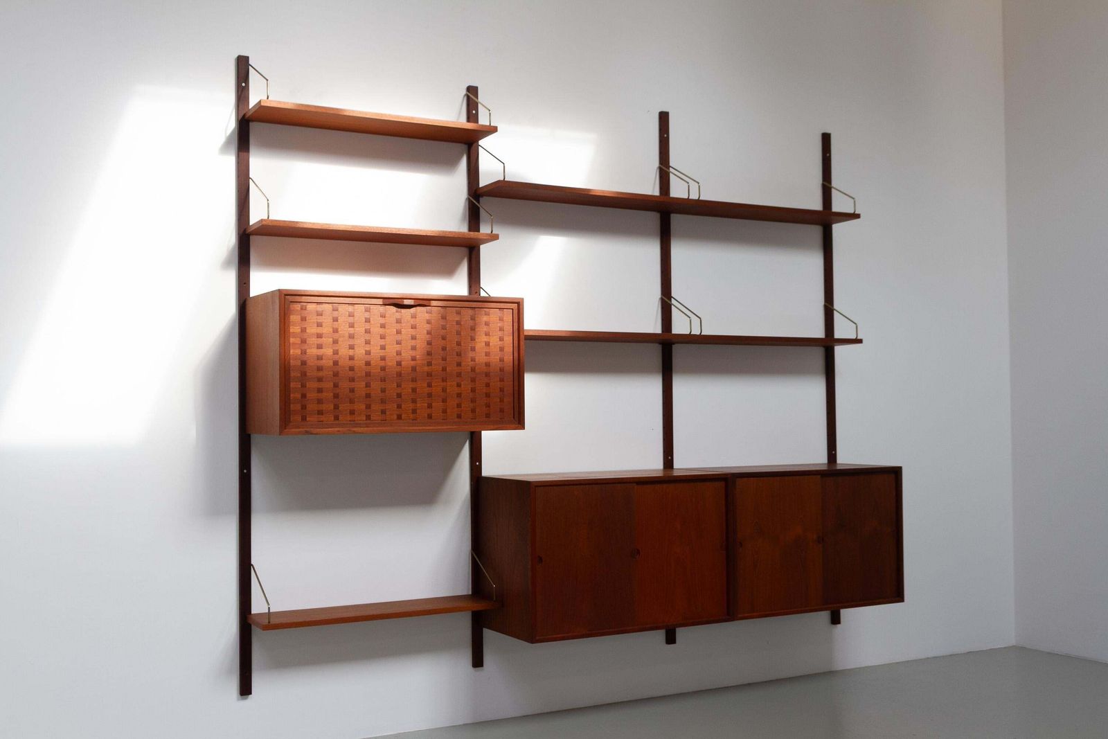 2773.0 Danish Modern 3 Bay Modular Teak Wall Unit By Poul Cadovius For Cado, 1960s. photo