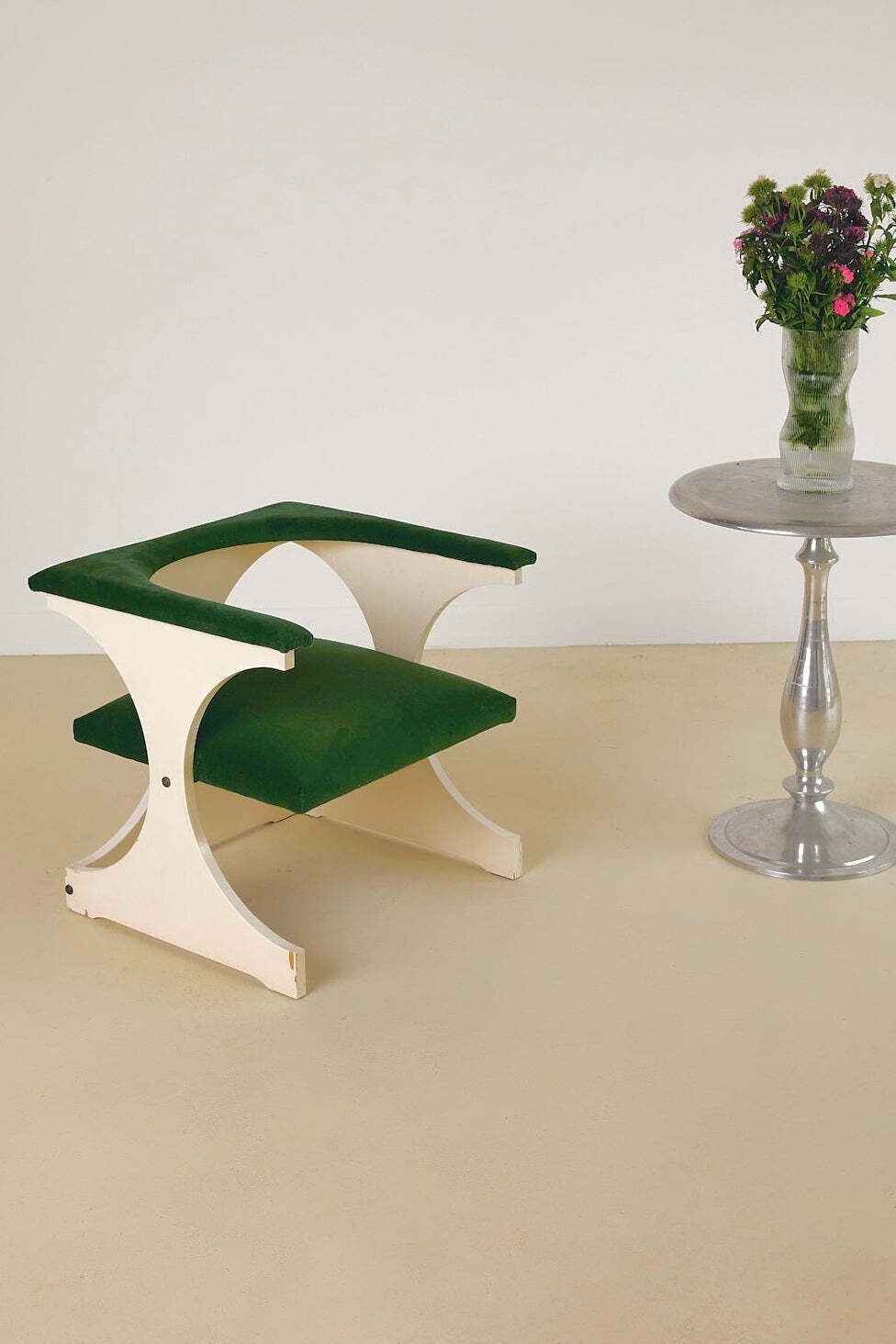 Green Velvet Space Age Armchair photo for sale