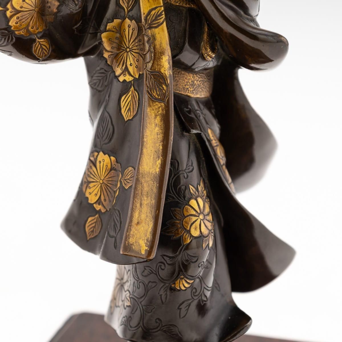 2995.0 19thc Japanese Gilt Bronze Figure Of A Kawaraban By Miyao Eisuke Company C.1890 photo