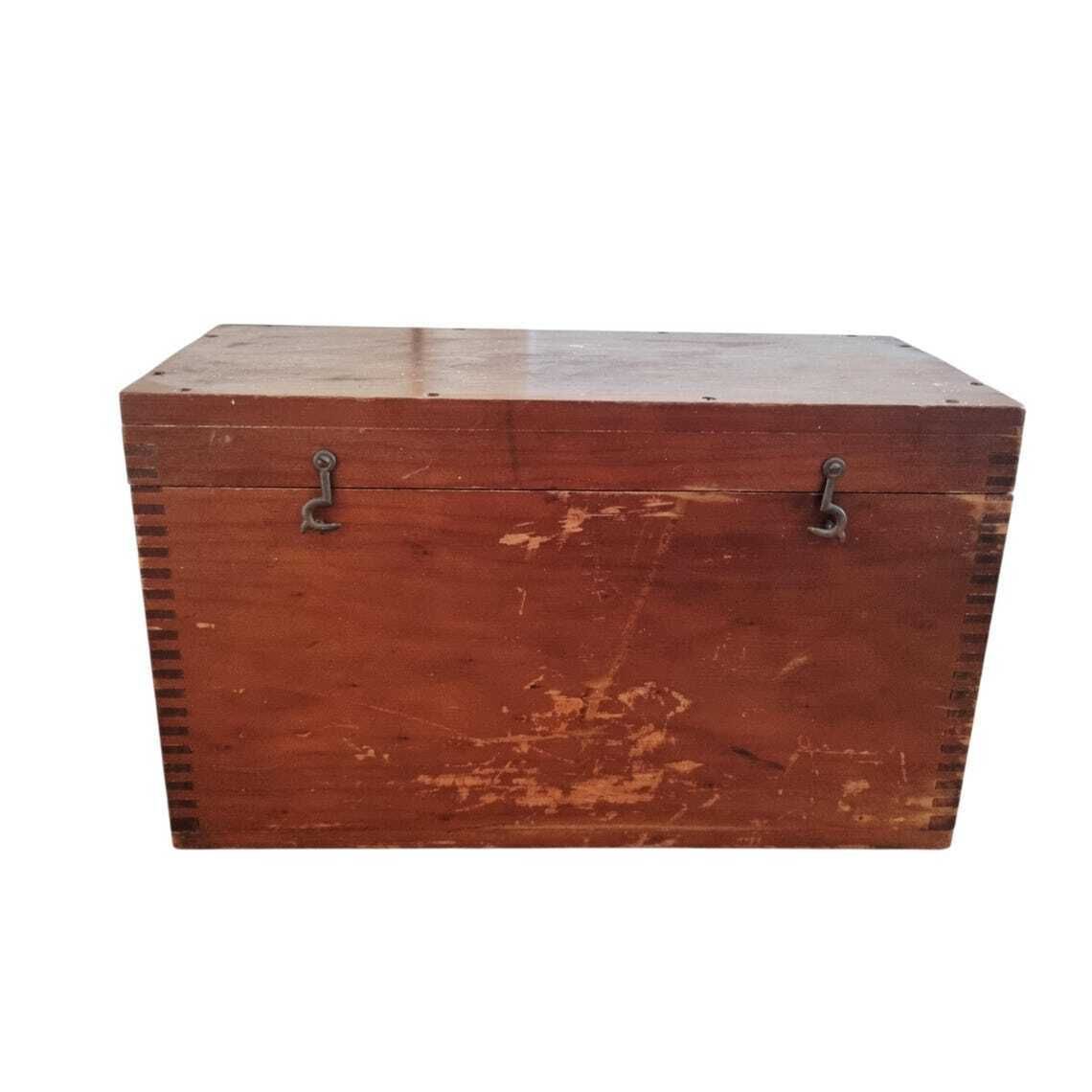 Large Antique Wooden Rustic Storage Box Gpo (General Post Office)  Industrial Storage Chest photo 65.0