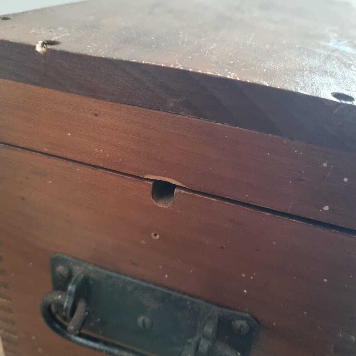 photo for sale Large Antique Wooden Rustic Storage Box Gpo (General Post Office)  Industrial Storage Chest