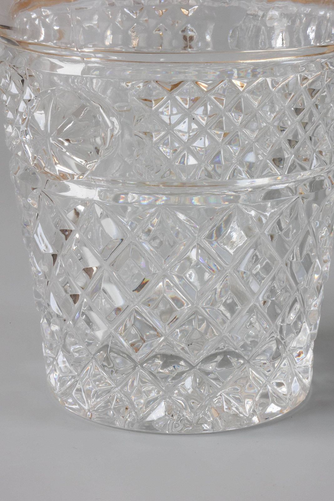 Seau à glace en cristal de Bohême doré, années 1960. photo vinterior
