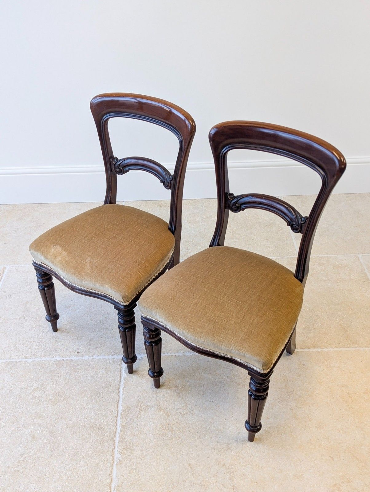 Set Of Four Antique Victorian Mahogany Dining Chairs C.1880 photo vintage