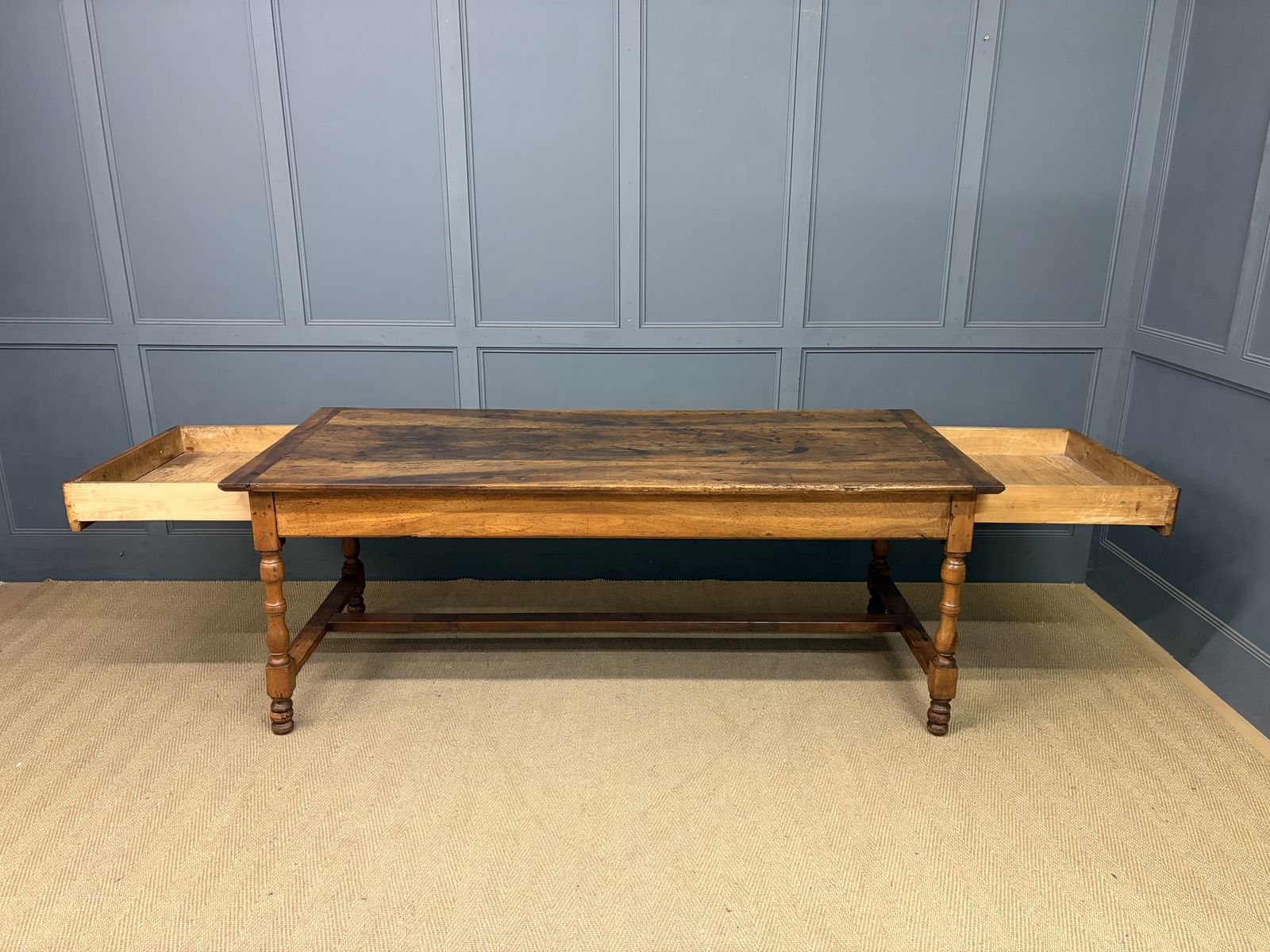 Early 19th Century Walnut Refectory Farmhouse Table photo vintage