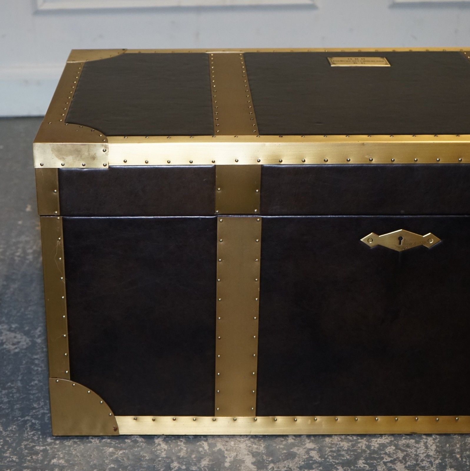 Timothy Oulton Cumberland Collection Storage Trunk With Red Velvet Lining photo for sale