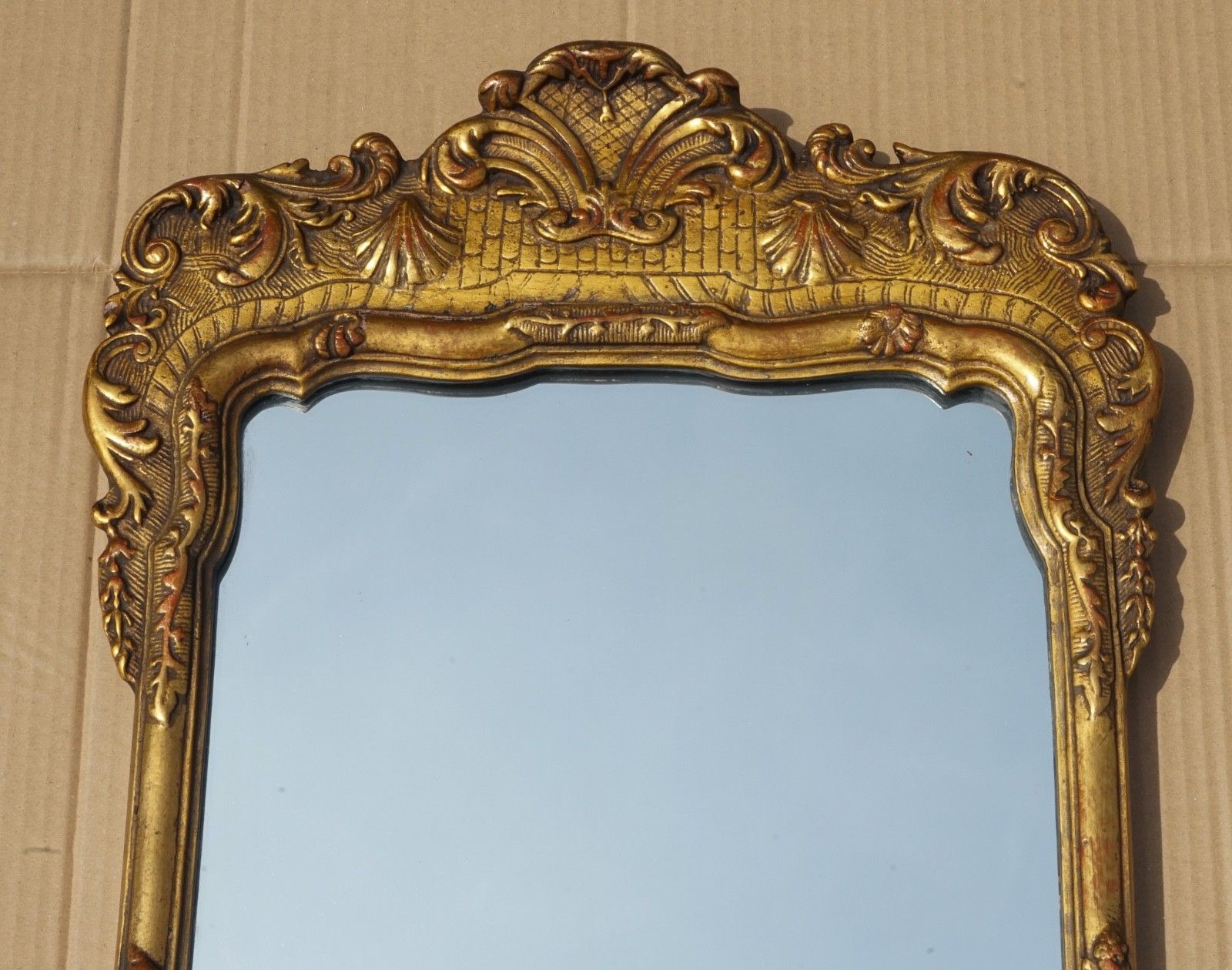 Antique George III Chippendale Style Gilted Wall Mirror photo furniture
