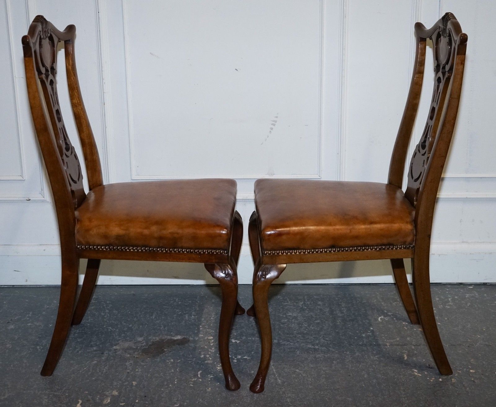 Scottish Victorian Set 12 Restored Dyed Leather Dining Chairs By John Taylor photo vintage