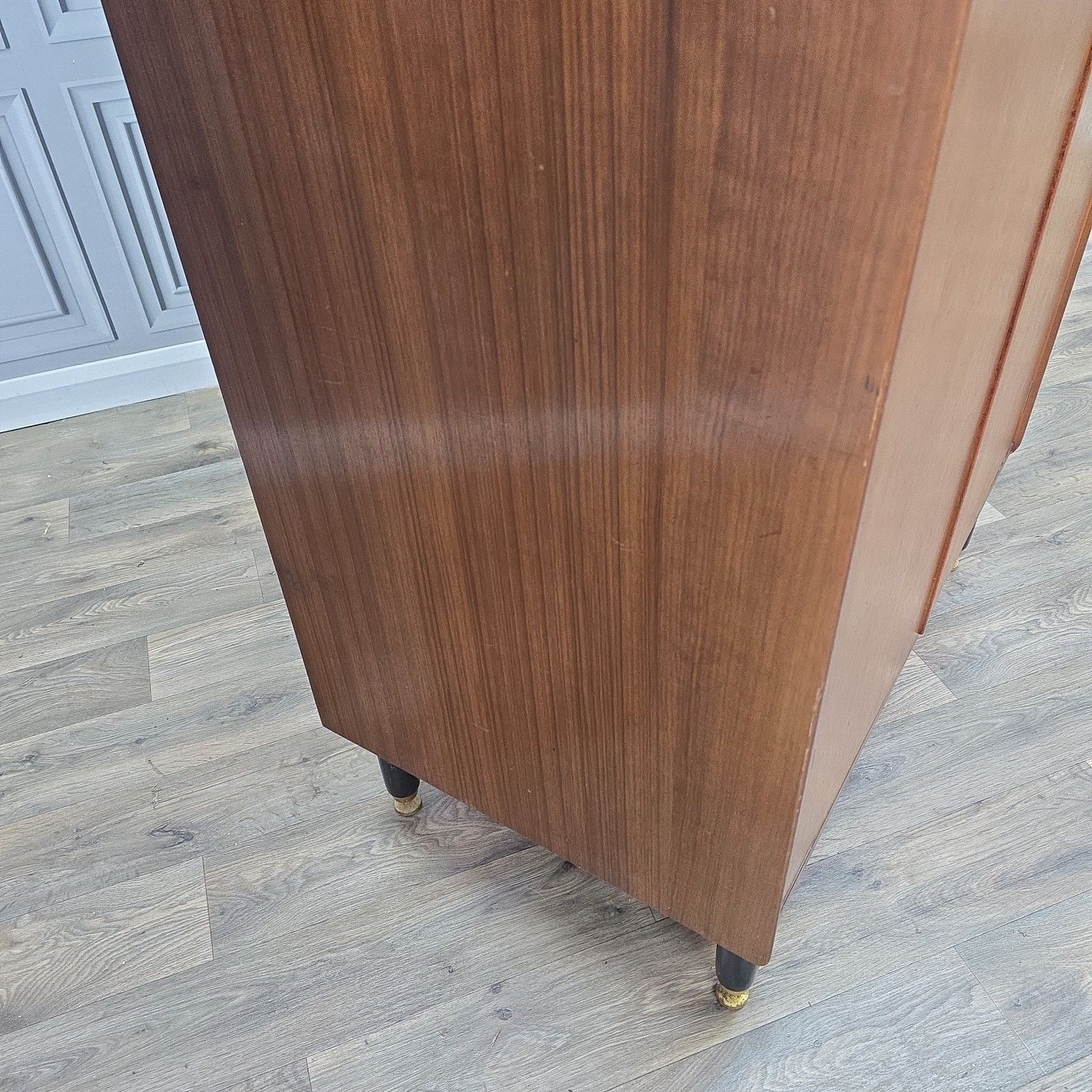 Furniture Vintage G Plan Wardrobe Tola & Black Mid Century Compactrobe Retro Mcm Tallboy photo