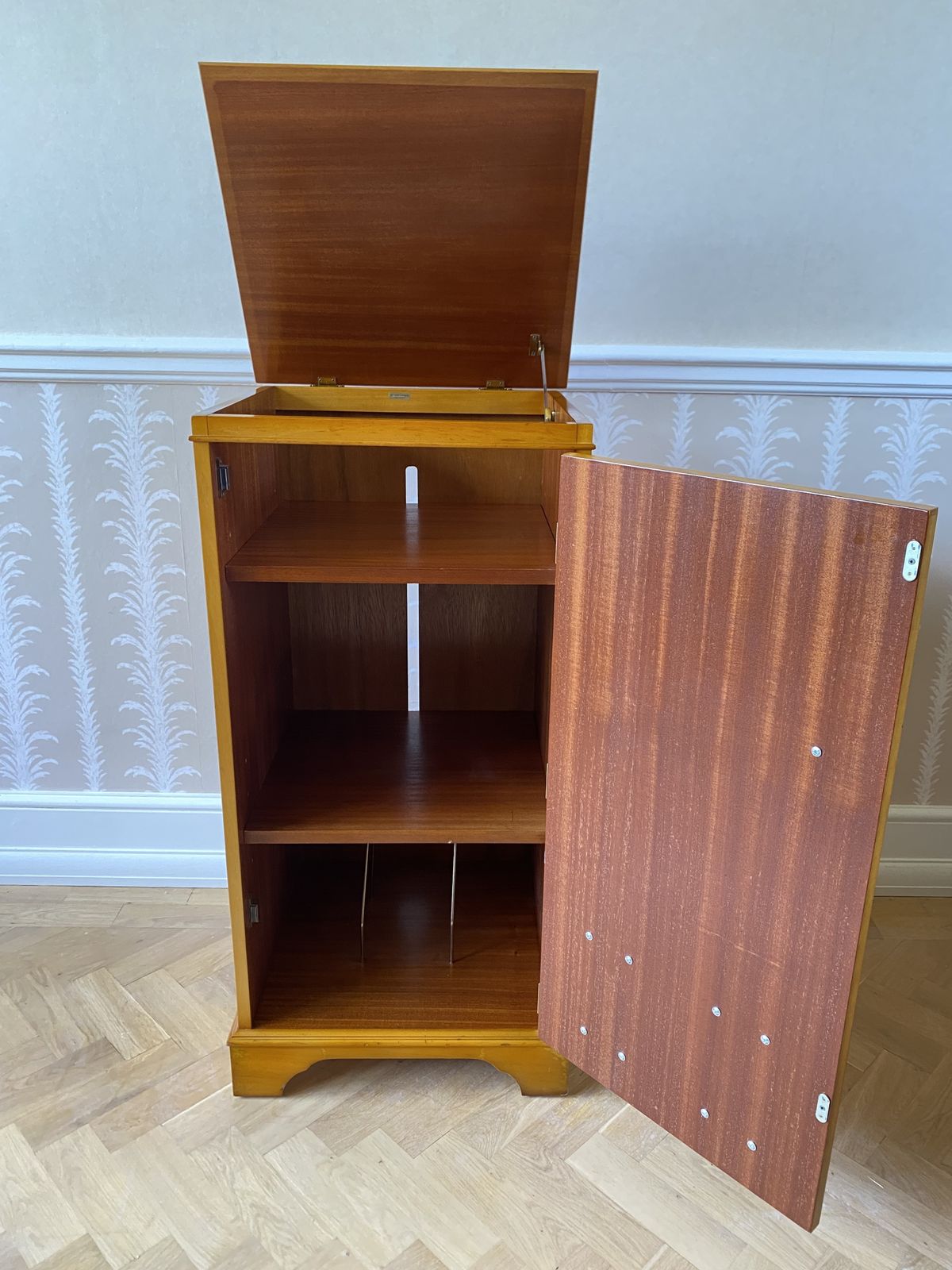 Vintage Yew Wood Hi Fi Media Cabinet By Candlelight photo furniture