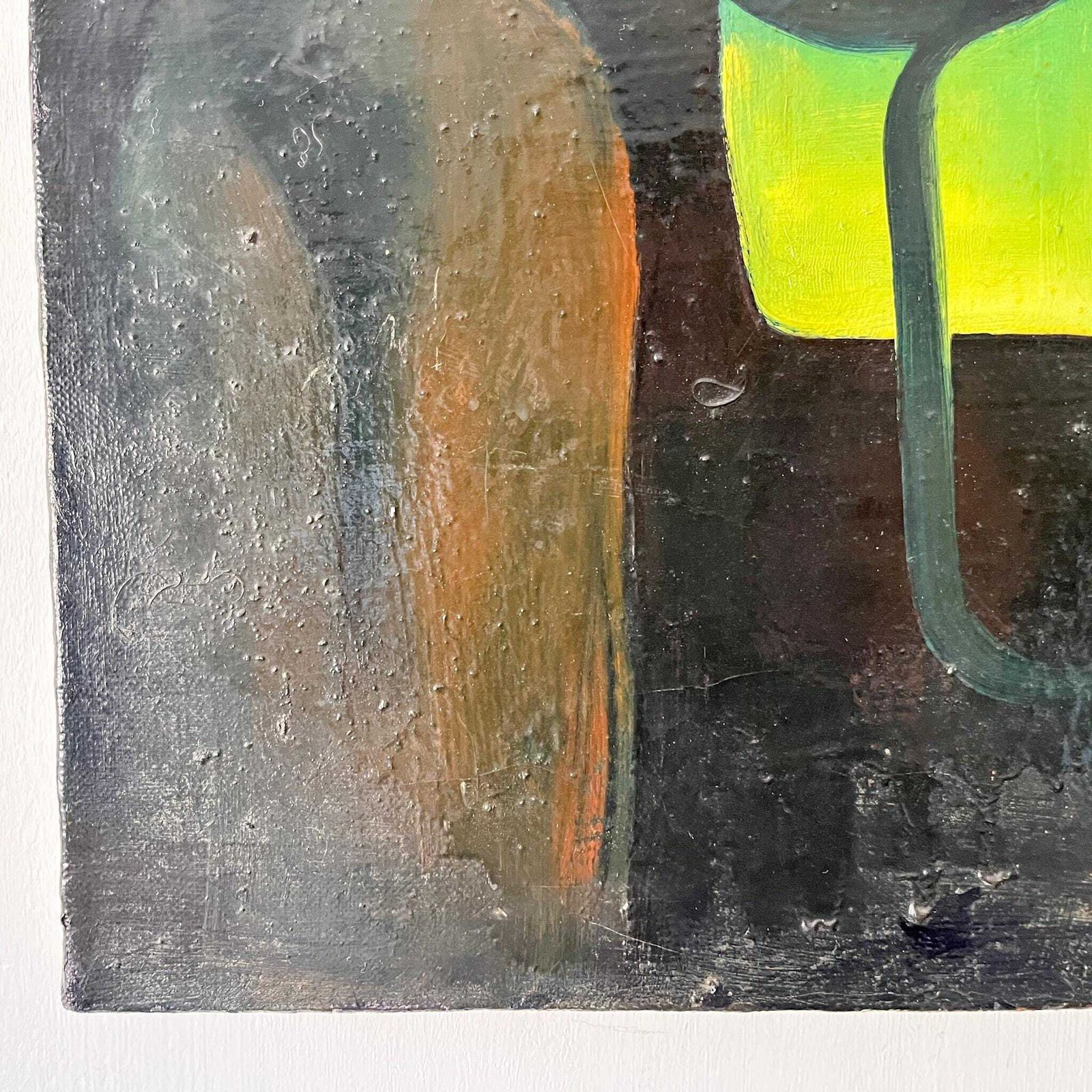 French Vintage Surrealist Oil Painting On Canvas. photo for sale