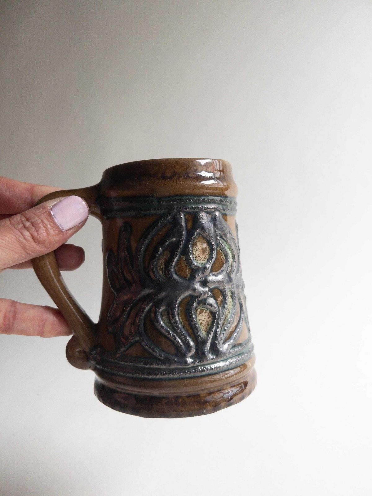 photo vinterior Vintage Strehla Keramik Coffee Mugs: East German Pottery Set Of 4