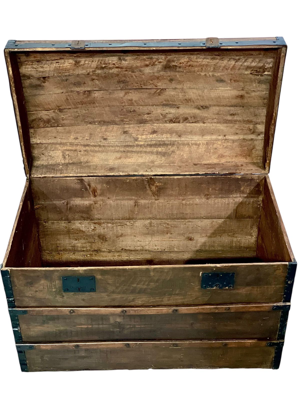 Antique Dome Top Trunk, Handcrafted Pine & Iron, France, Circa 1880 photo 947.0