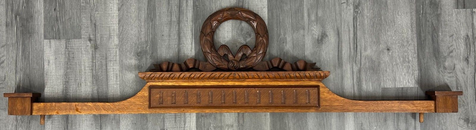 Pediment Antique French Hand Carved Oak Crown Crest Architectural Lot 7022