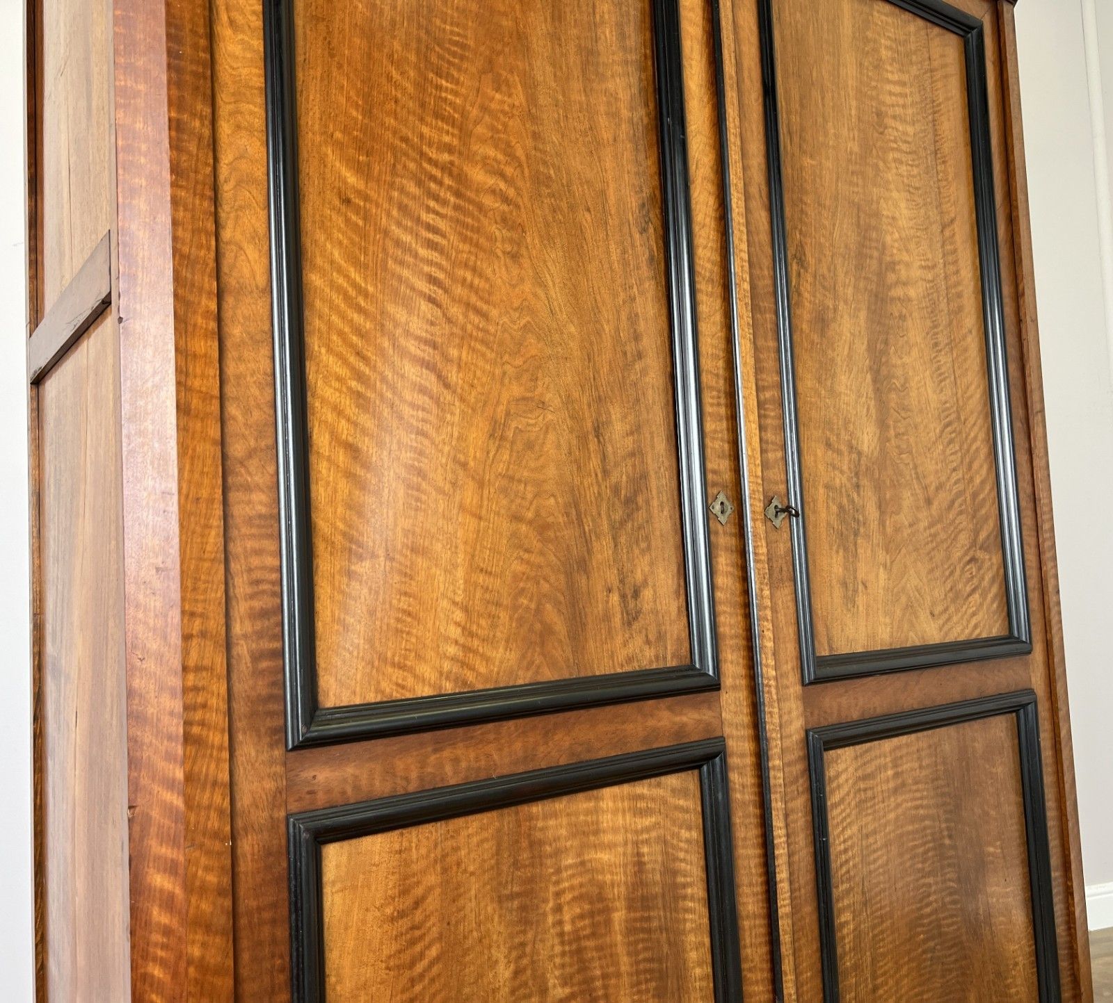 photo for sale Wardrobe Antique French Style Walnut Two Door Carved Armoire Cabinet Lot 6132