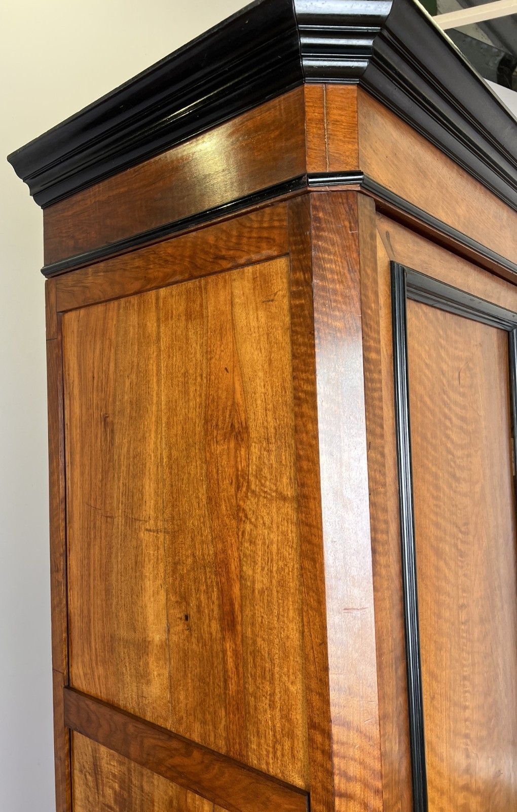 Furniture Wardrobe Antique French Style Walnut Two Door Carved Armoire Cabinet Lot 6132 photo