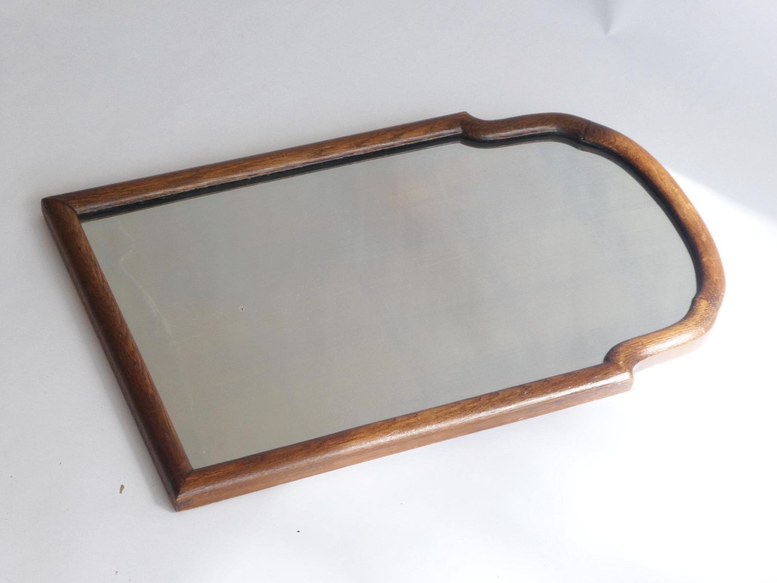 Antique Scalloped Wooden Wall Mirror, 1800's Dutch Wood Framed Mirror, Farmhouse Decor photo Home Decor