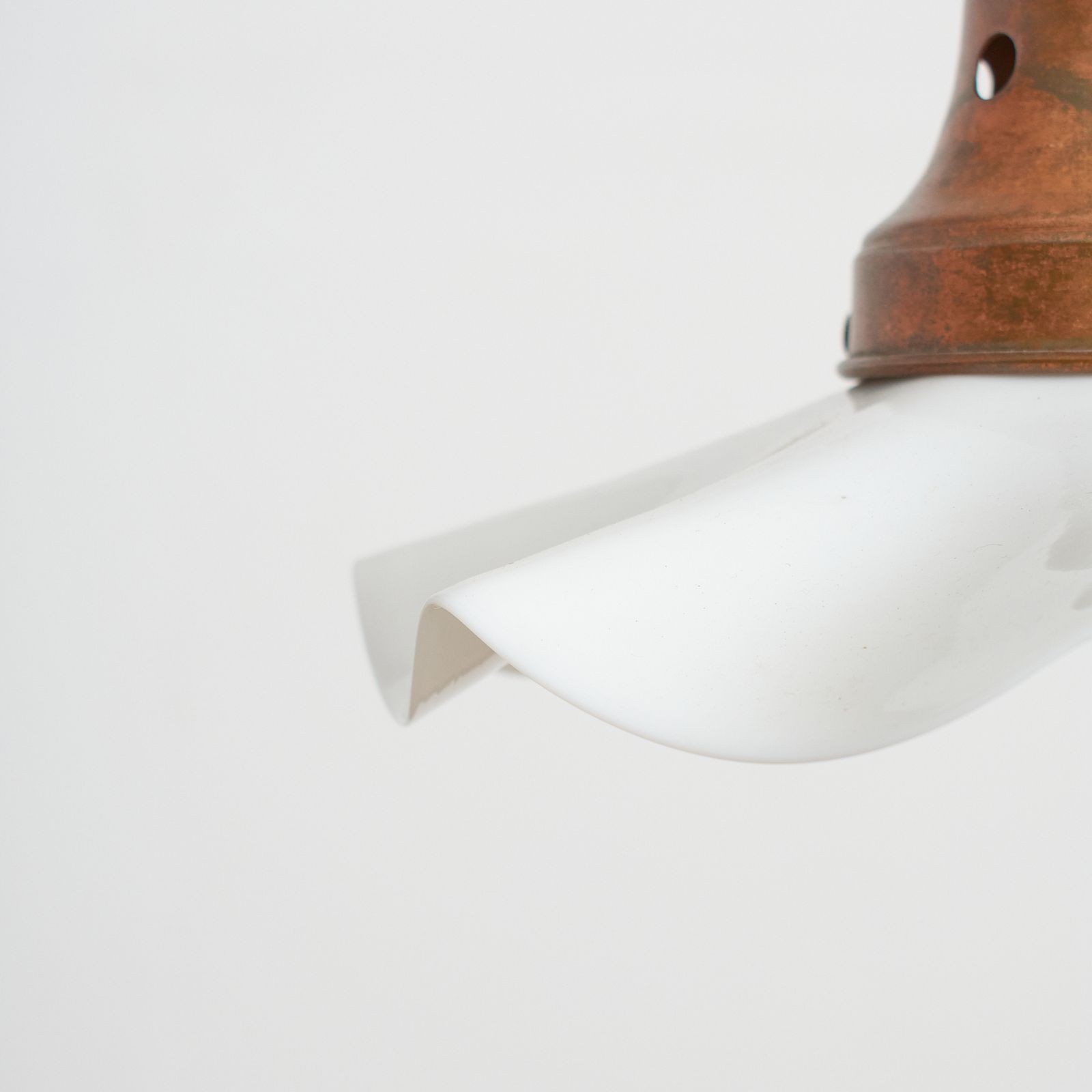 Antique French Coolie Milk Glass Pendant Light – G photo 275.0