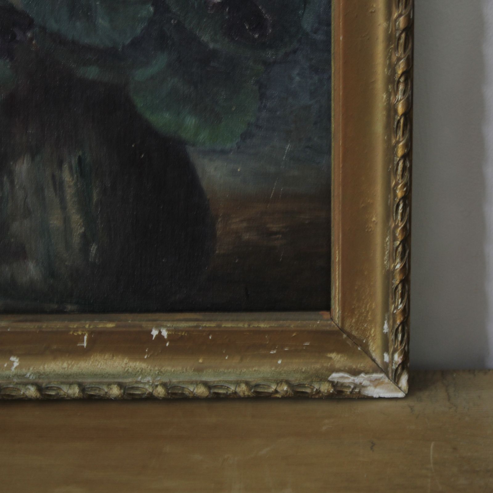 Antique French Floral Oil On Board Painting Of African Violets photo Art