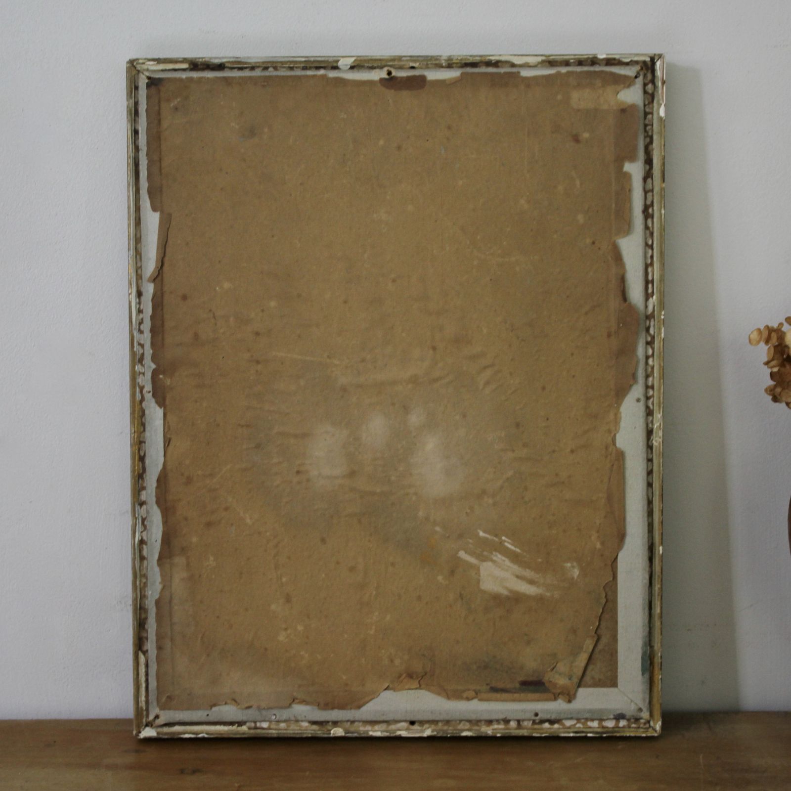 Antique French Floral Oil On Board Painting Of African Violets photo vinterior