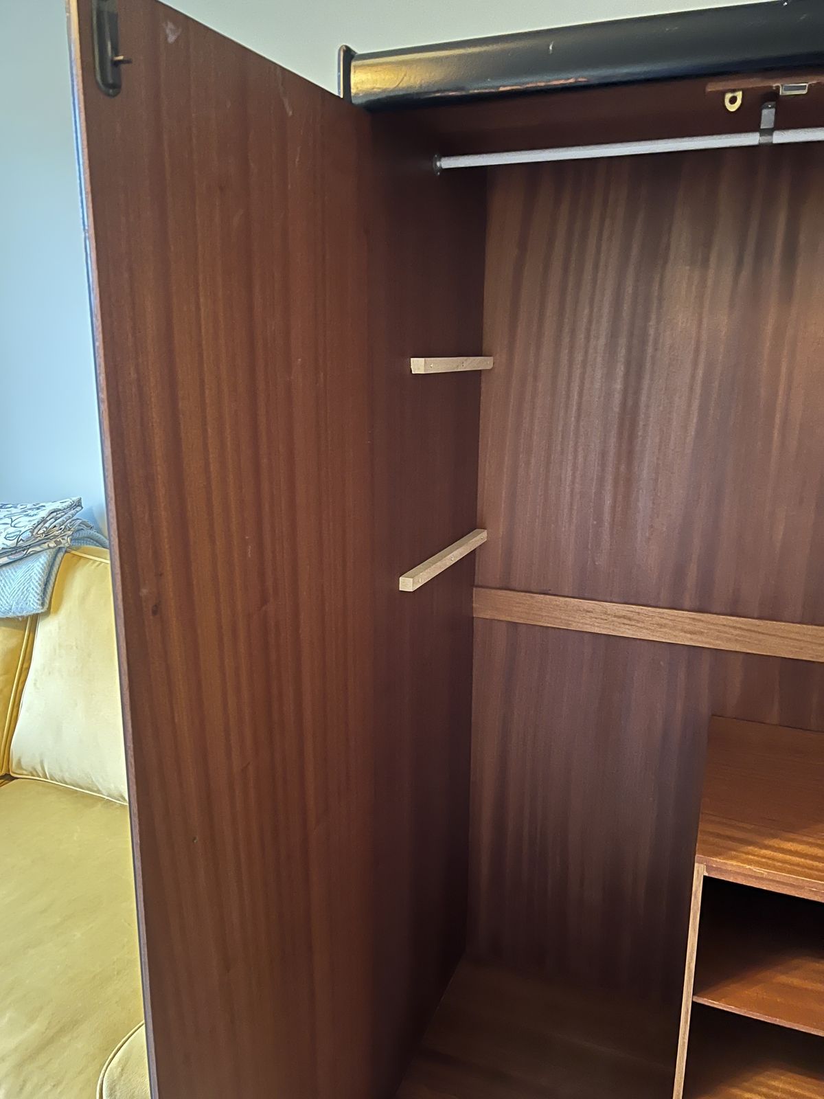 White & Newton Mid Century Wardrobe | Black Exterior, Teak Interior | Authentic Label photo buy