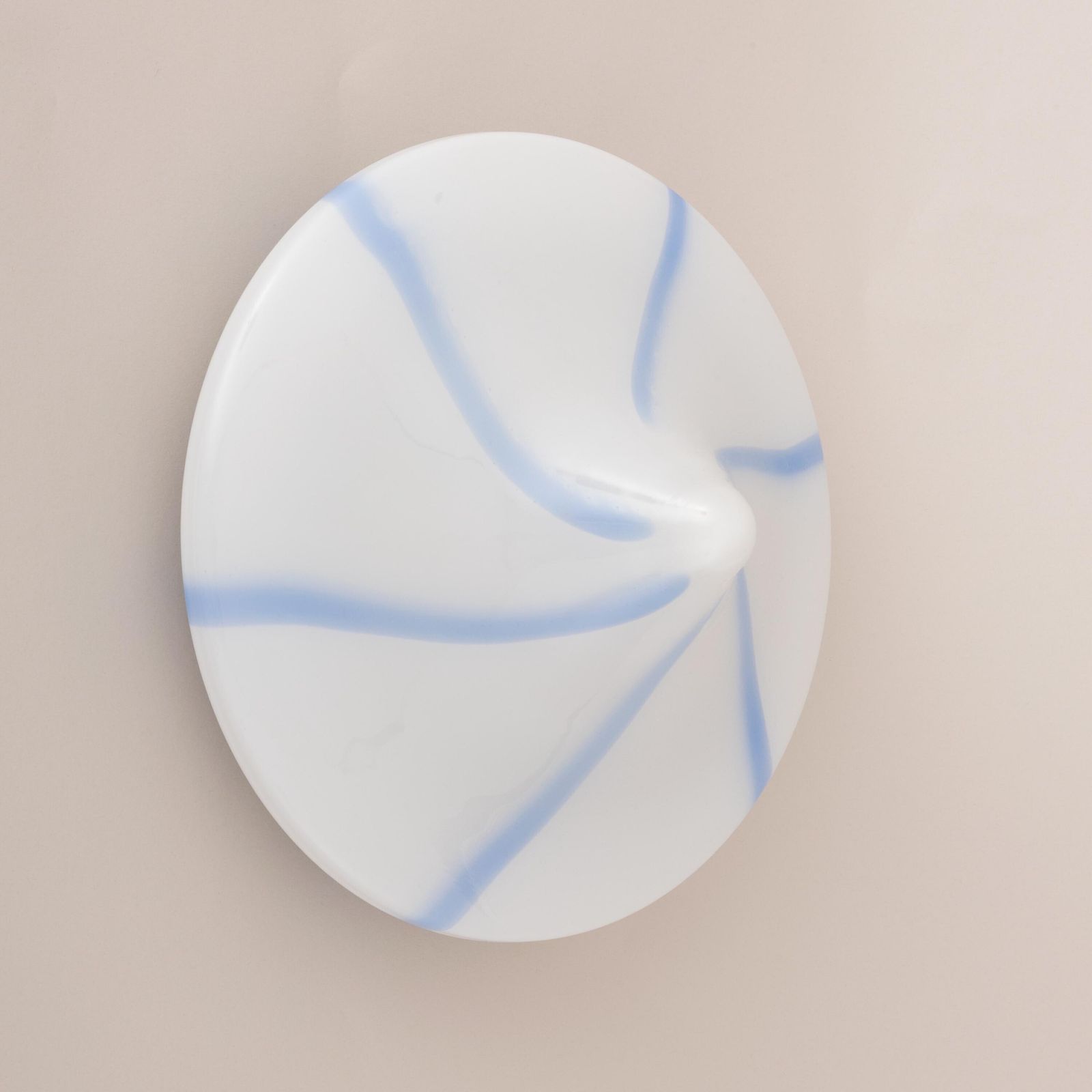 Mid-Century Modern Plafondlamp Italiaans Swirl Vintage | Wandlamp Wit Blauw | Venini Murano MCM Massimo Vignelli Stijl