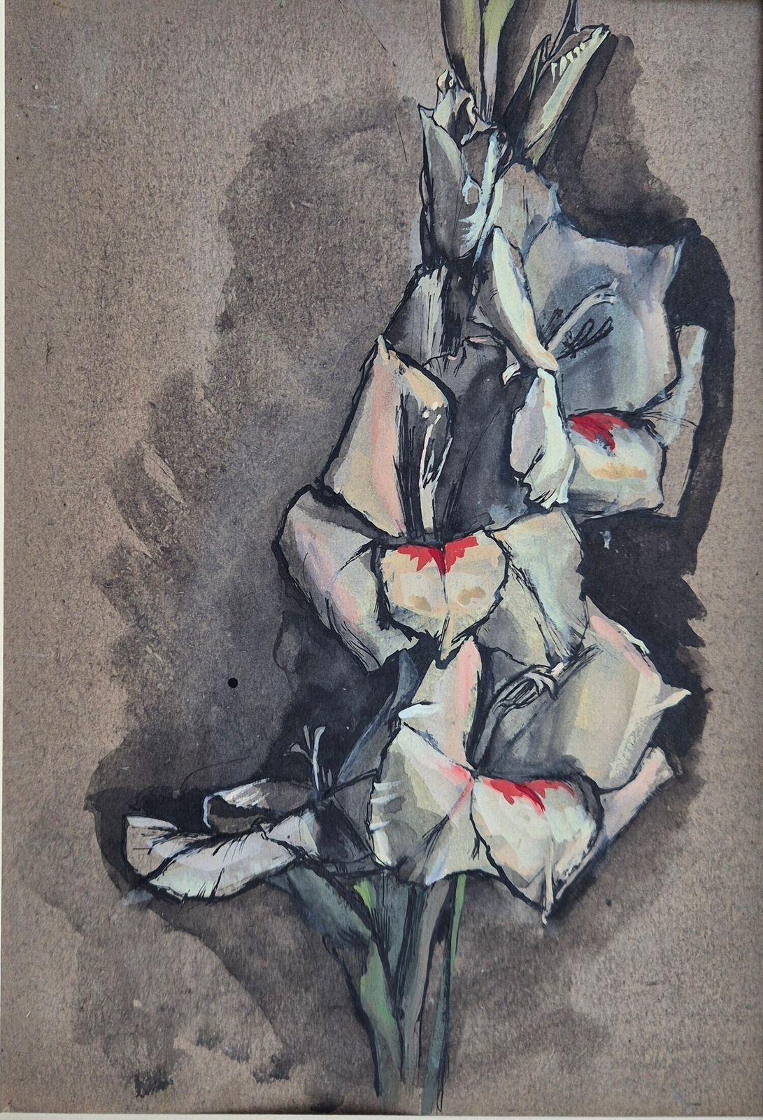 James Stroudley   Gladioli 1 (Modern British Mixed Media Painting)