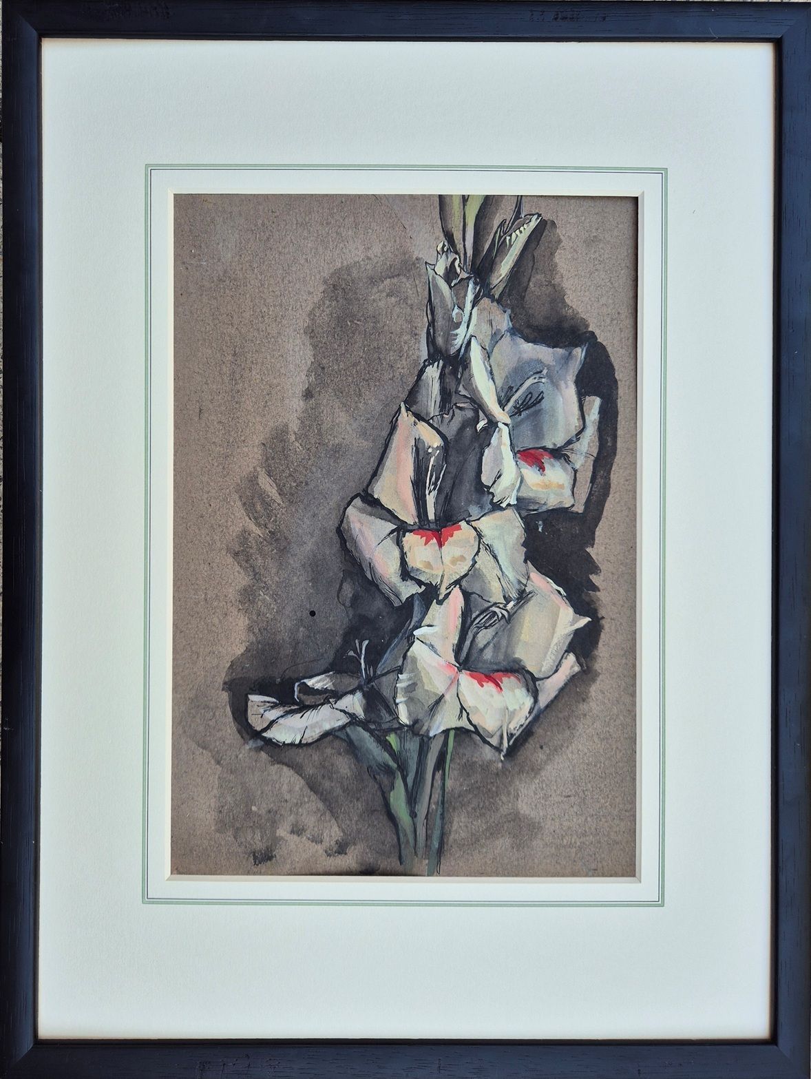 James Stroudley   Gladioli 1 (Modern British Mixed Media Painting) photo for sale