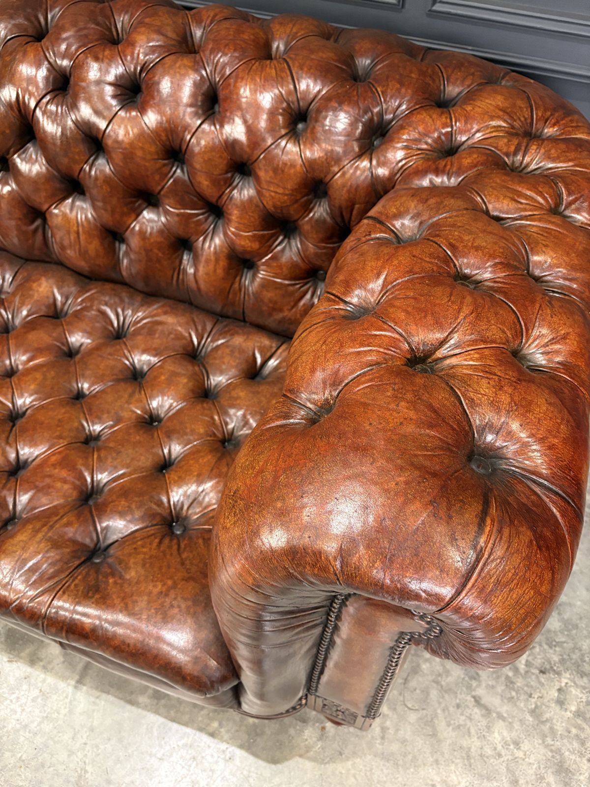 Victorian Hand Dyed Leather Chesterfield Sofa photo 6150.0