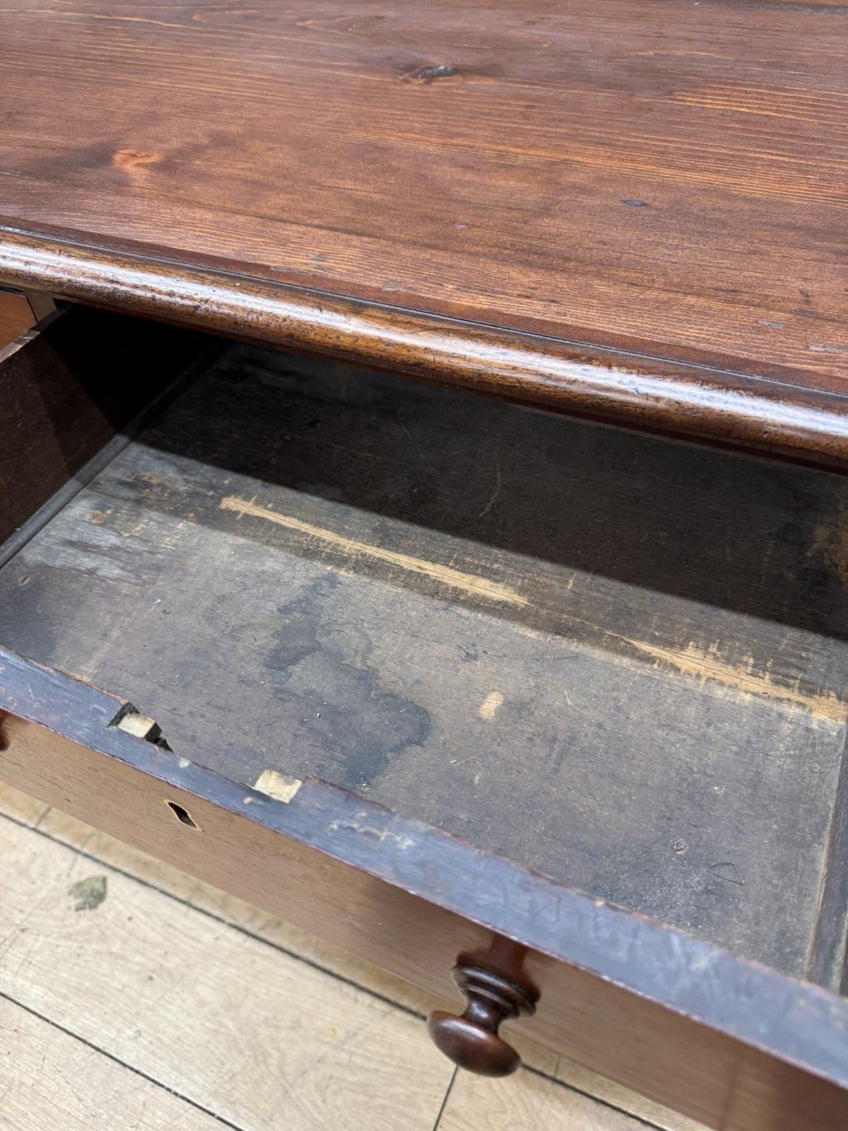 photo vinterior Antique Victorian Mahogany Library Table Desk Kitchen Dining Table With Drawers