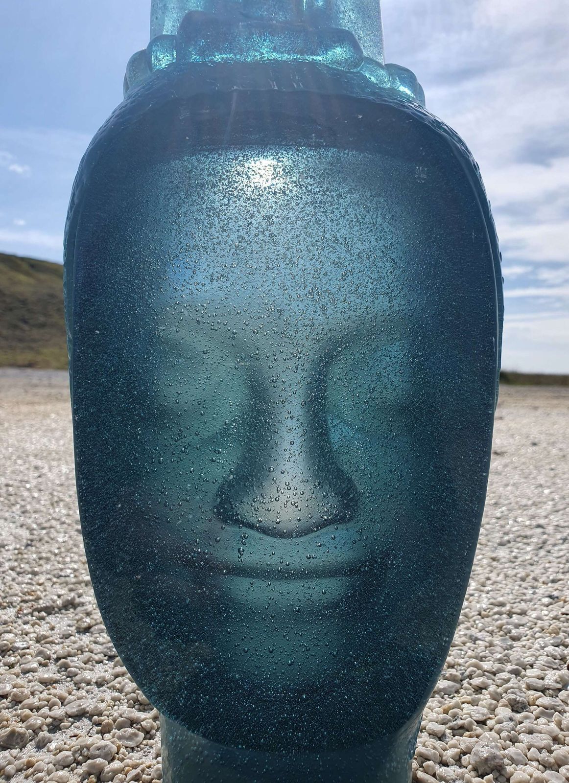 Roy Adzak For Daum Freres, France. A Crystal Glass Sculpture "Head Of Buddah". photo for sale