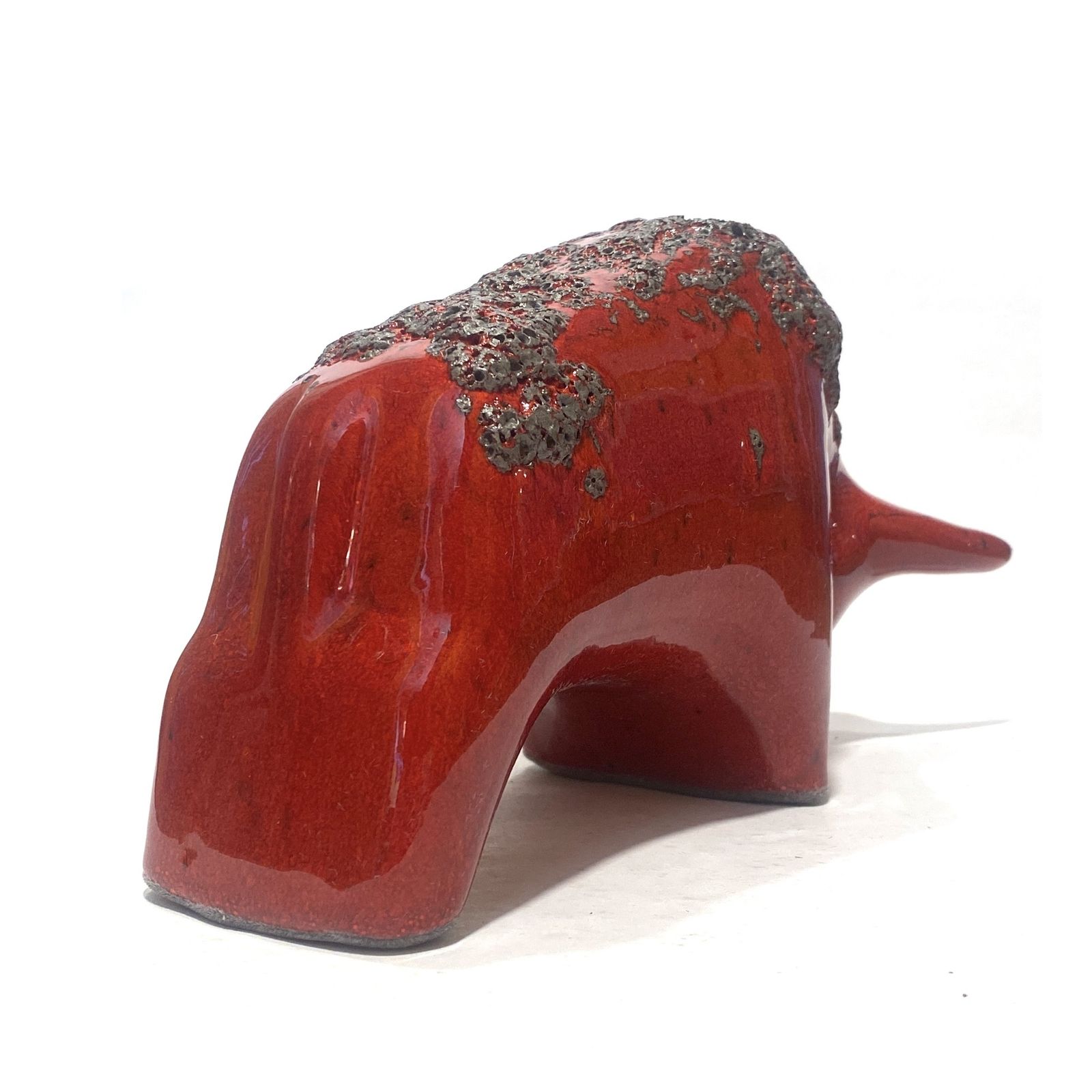 Otto Keramik Bull In Red Fat Lava Glaze, West German Pottery Style Sculpture photo for sale