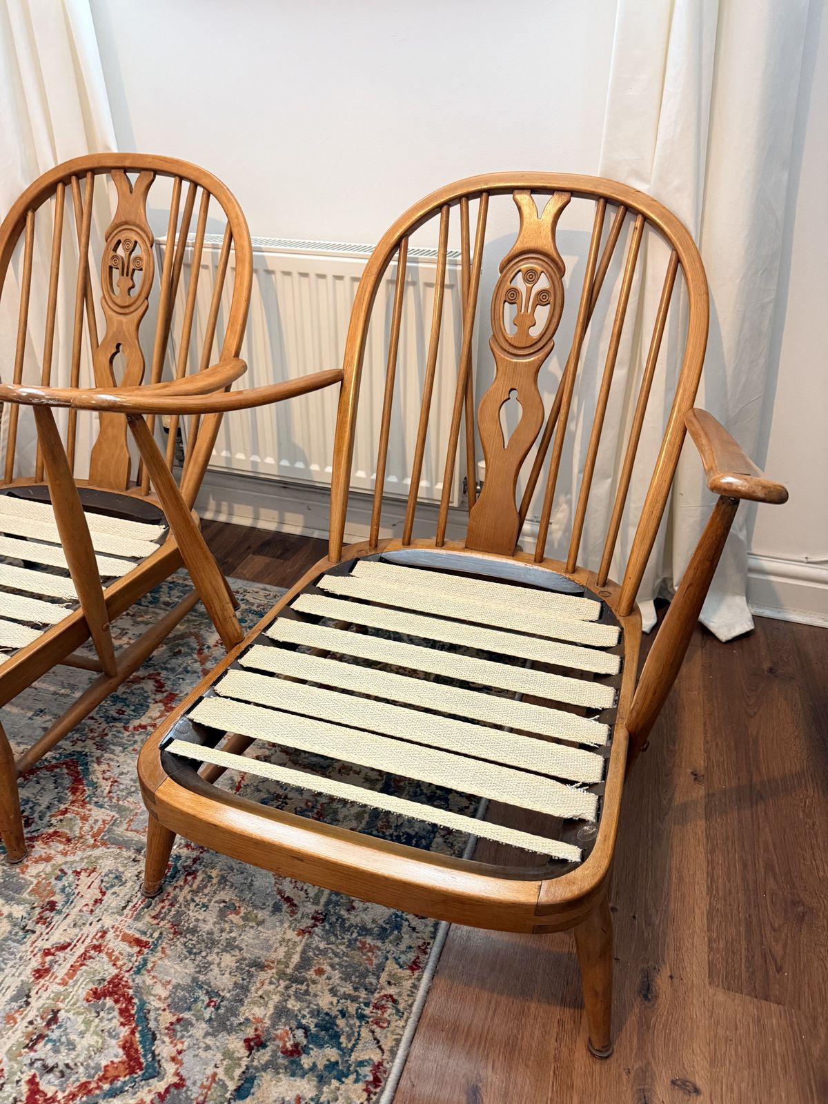 Ercol Windsor 3 Piece Lounge Suite – Rare Fleur De Lys Splat – Mid Century Elm & Beech photo 1500.0