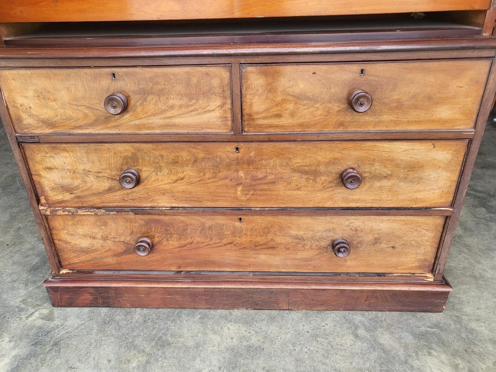 Antique Victorian Linen Press Chest Of Drawers Wardrobe photo 495.0
