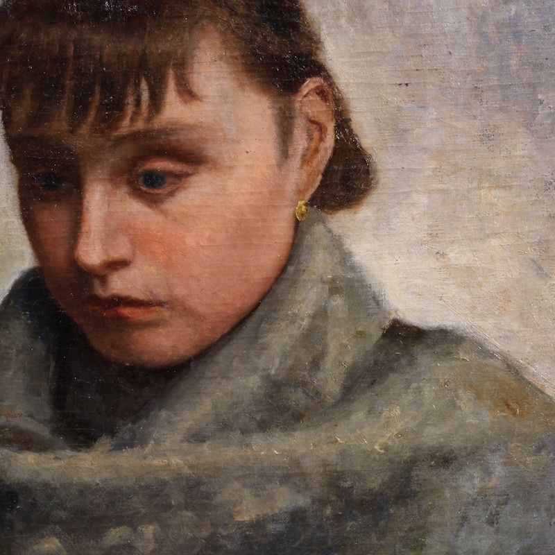 photo for sale Peinture italienne, portrait de femme de style impressionniste