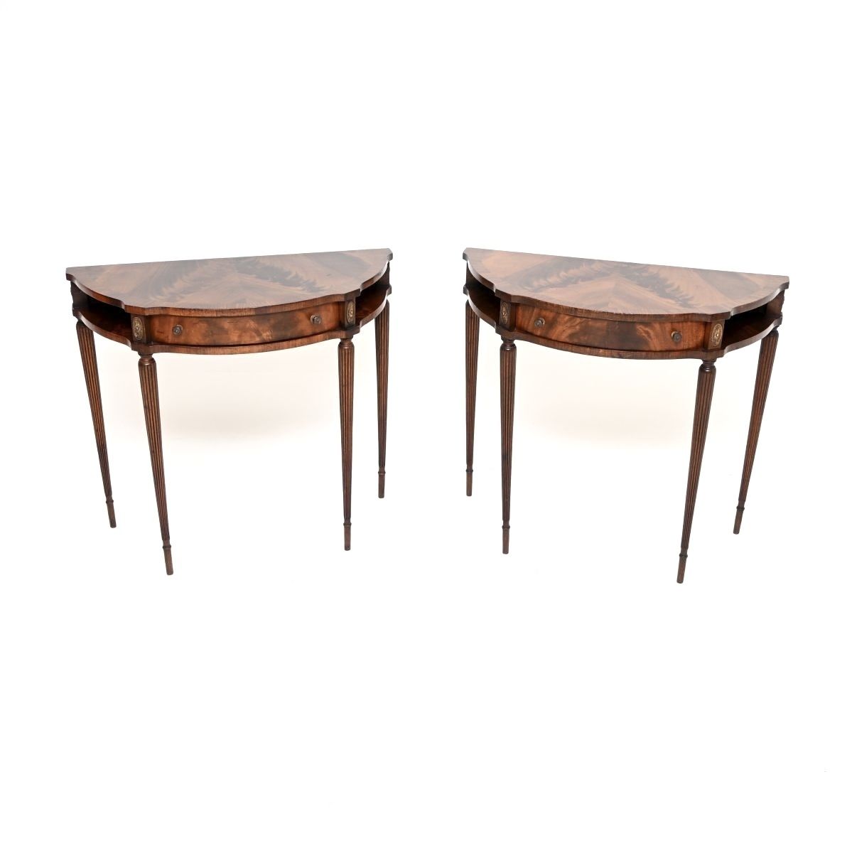 Pair Of Antique Mahogany Regency Style Console Tables