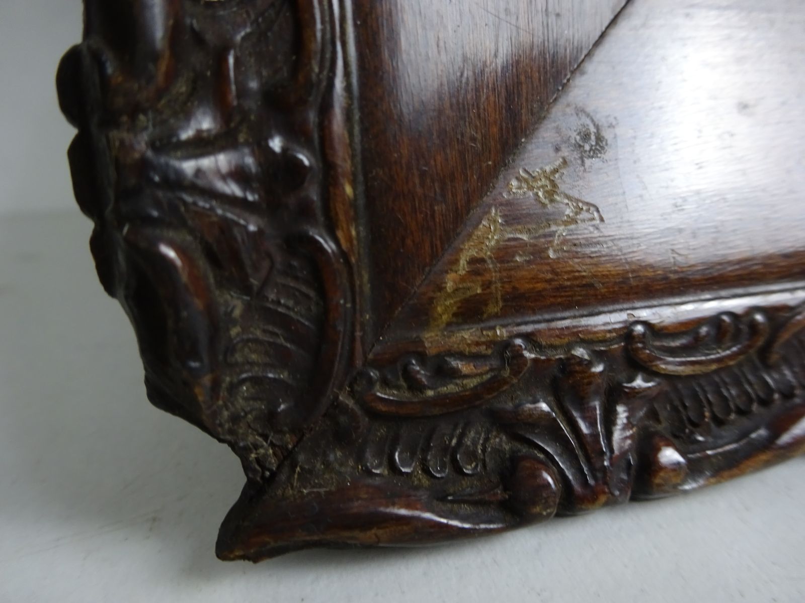 Reclaimed Victorian Carved Oak Picture Frame, With Glass & Gold Matting photo Home Decor