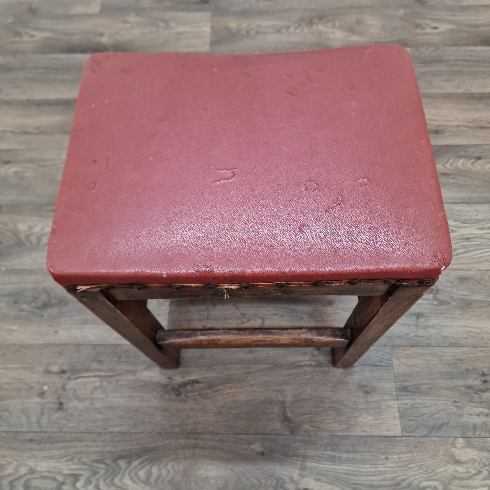 Vintage Rustic Country Stool Kitchen Seat Piano Pub Music Retro Solid Wood photo 60.0