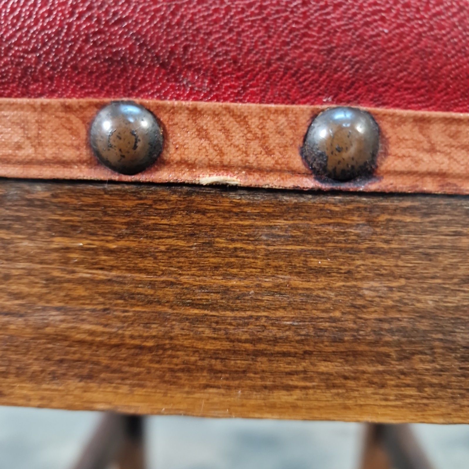 photo vinterior Vintage Rustic Country Stool Kitchen Seat Piano Pub Retro Solid Wooden Oak