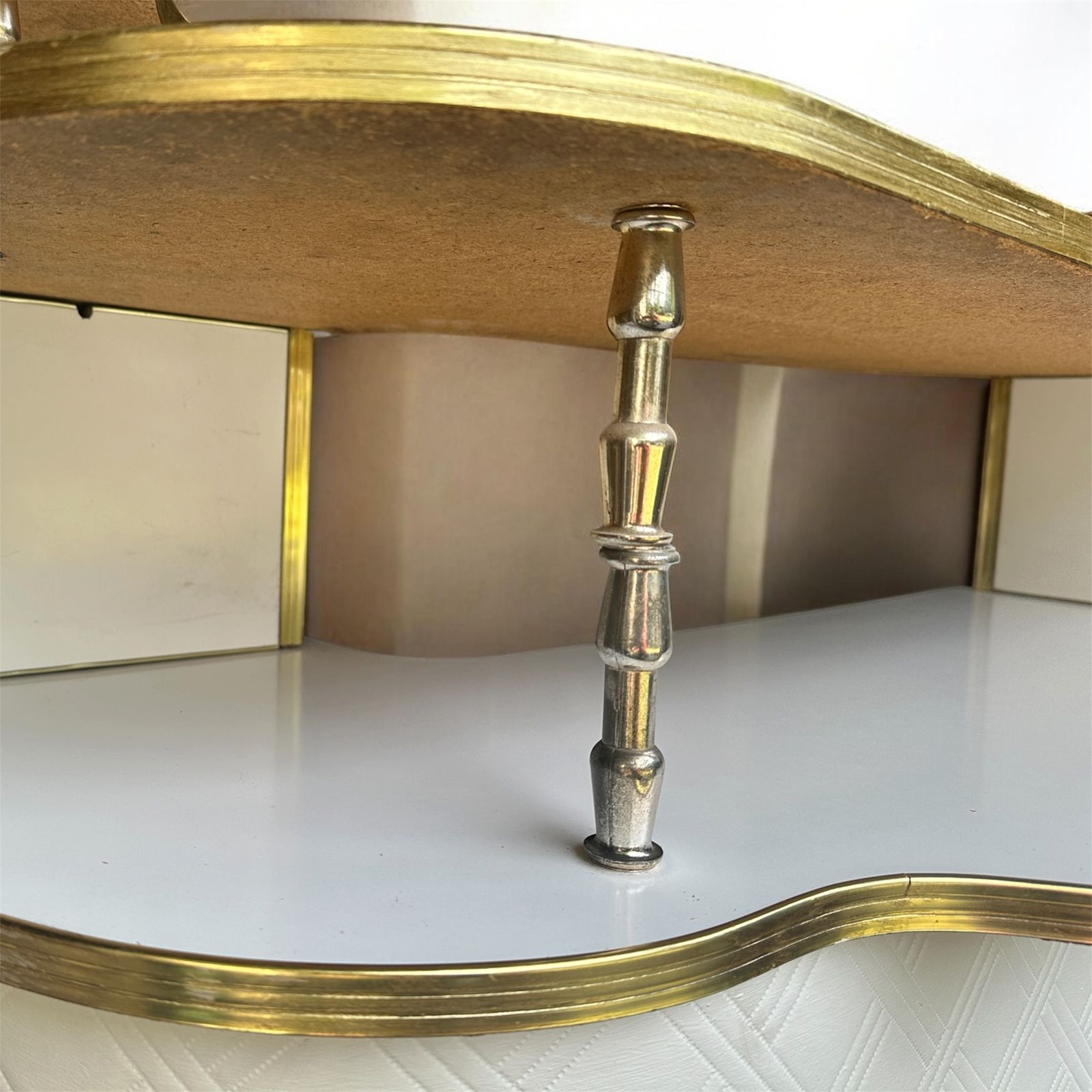 photo furniture Mid Century Gold & Cream Retro Drinks Cocktail Bar 1970’s 120cm (W) X 110cm (H) X 65cm