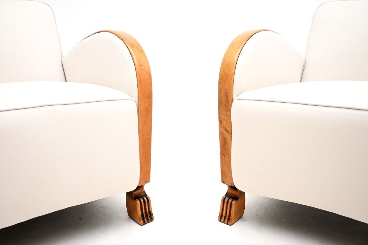Pair Of Swedish Art Deco Armchairs In Satin Birch photo buy