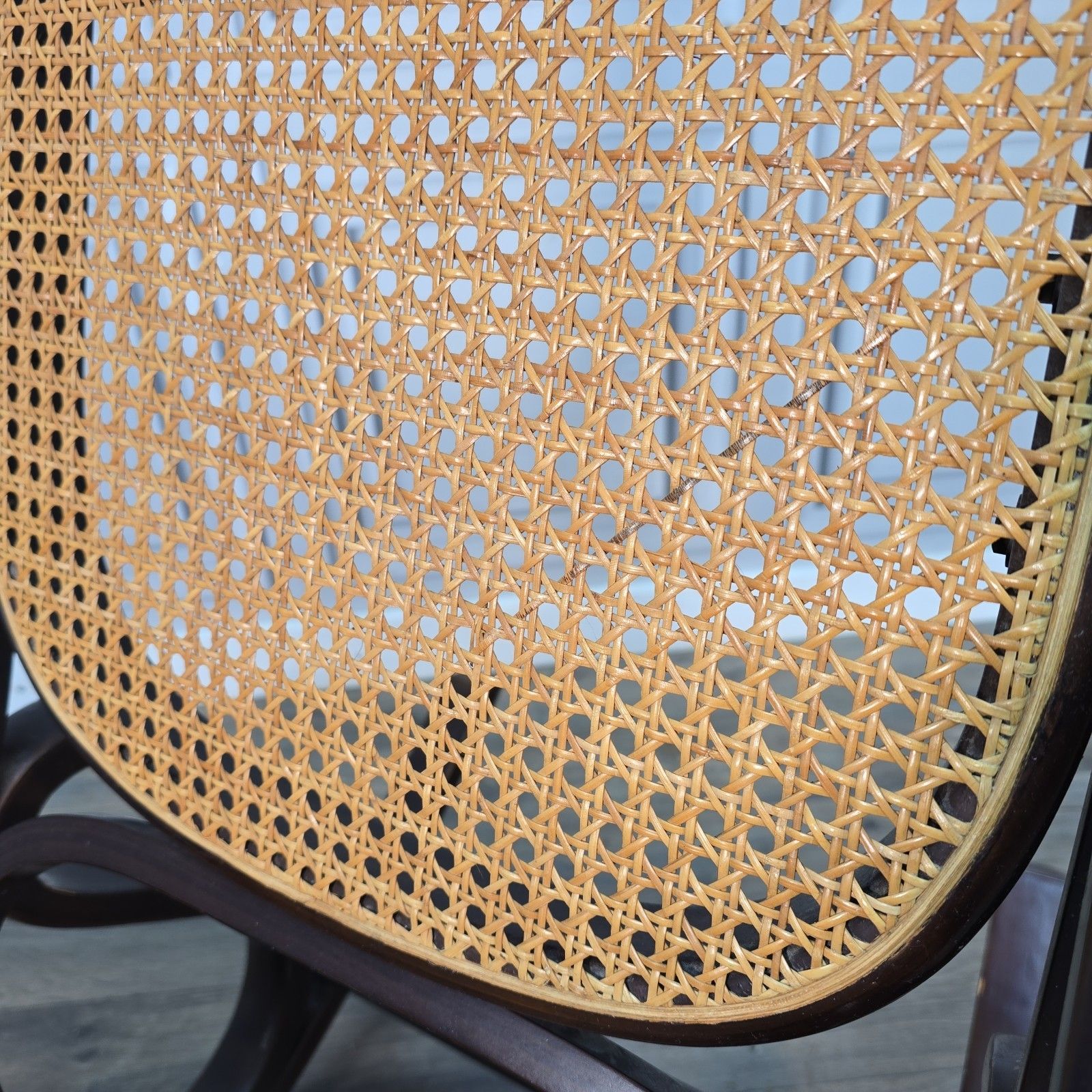 photo for sale Vintage Bentwood Rocking Chair Cane Seat Back Thonet Style Armchair Mcm Retro