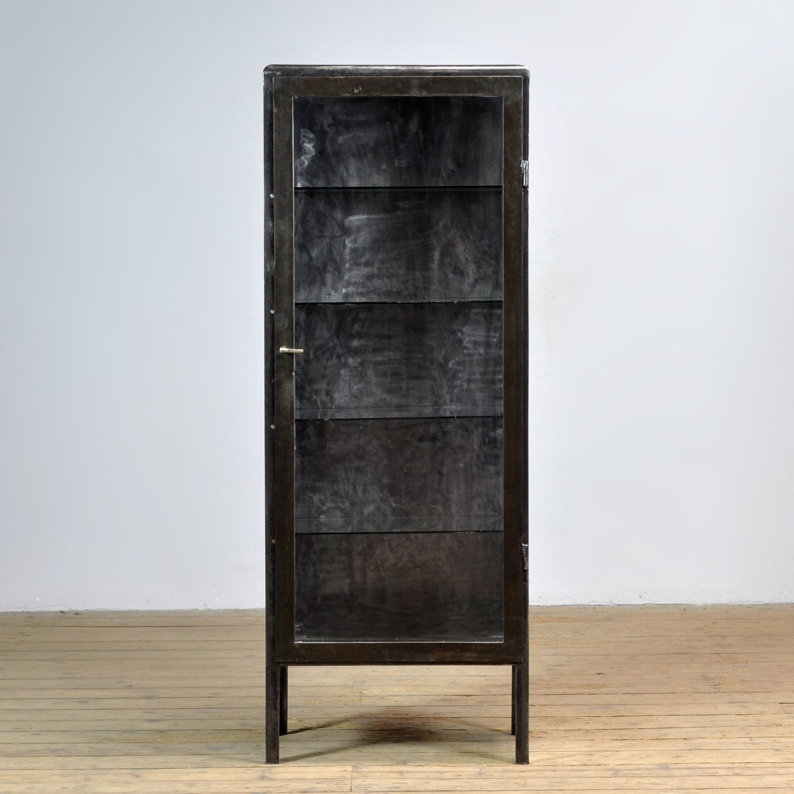 Polished Iron Medicine Cabinet, 1920s photo furniture