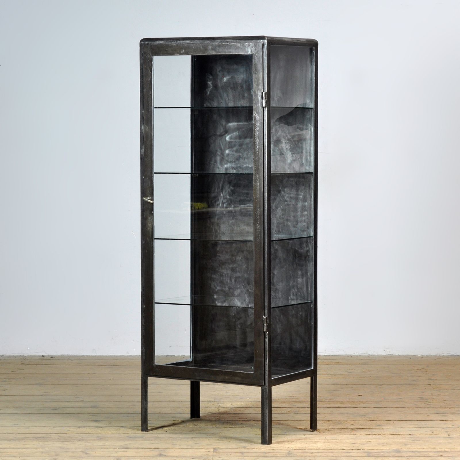 Polished Iron Medicine Cabinet, 1920s