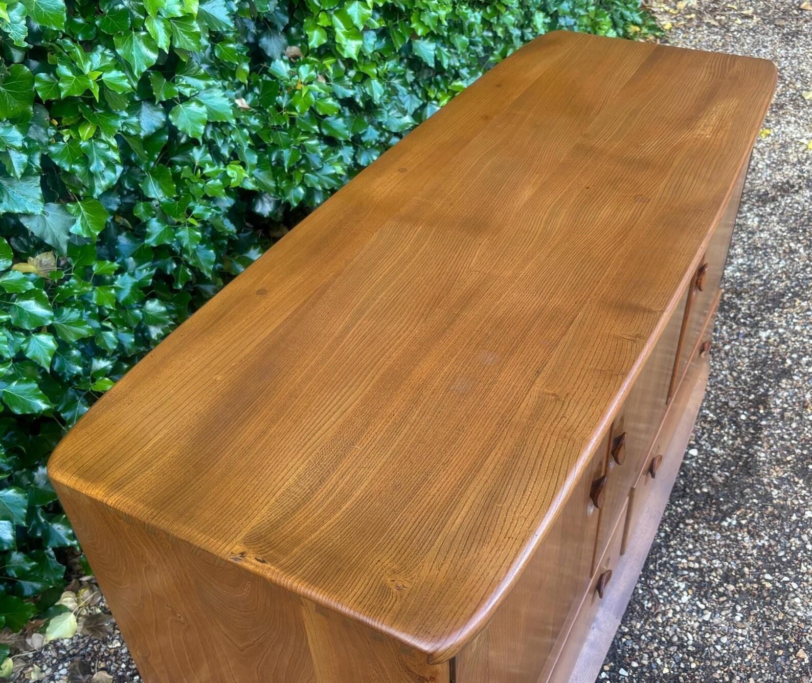 Mid Century Ercol Windsor Elm Sideboard photo vintage