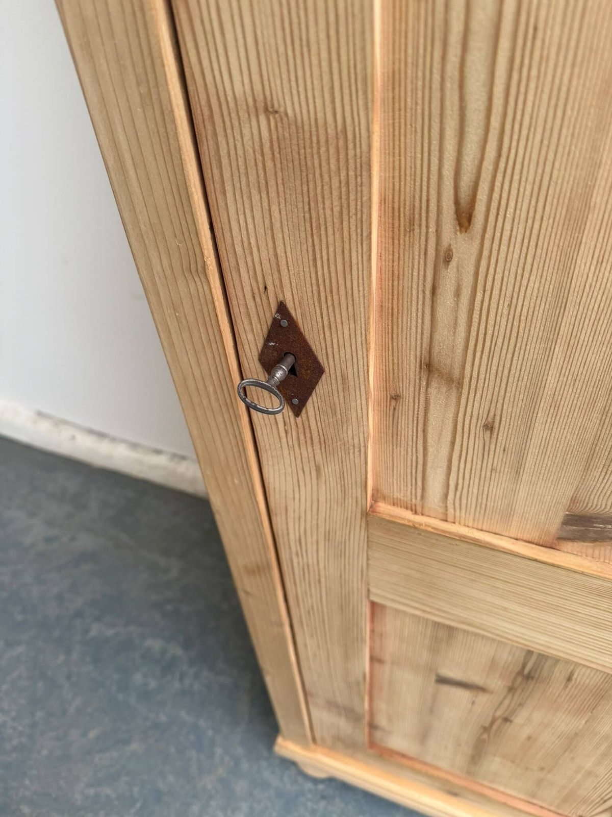 photo for sale A Lovely Small Shallow Antique Pine Bathroom Cupboard To Wax/Paint