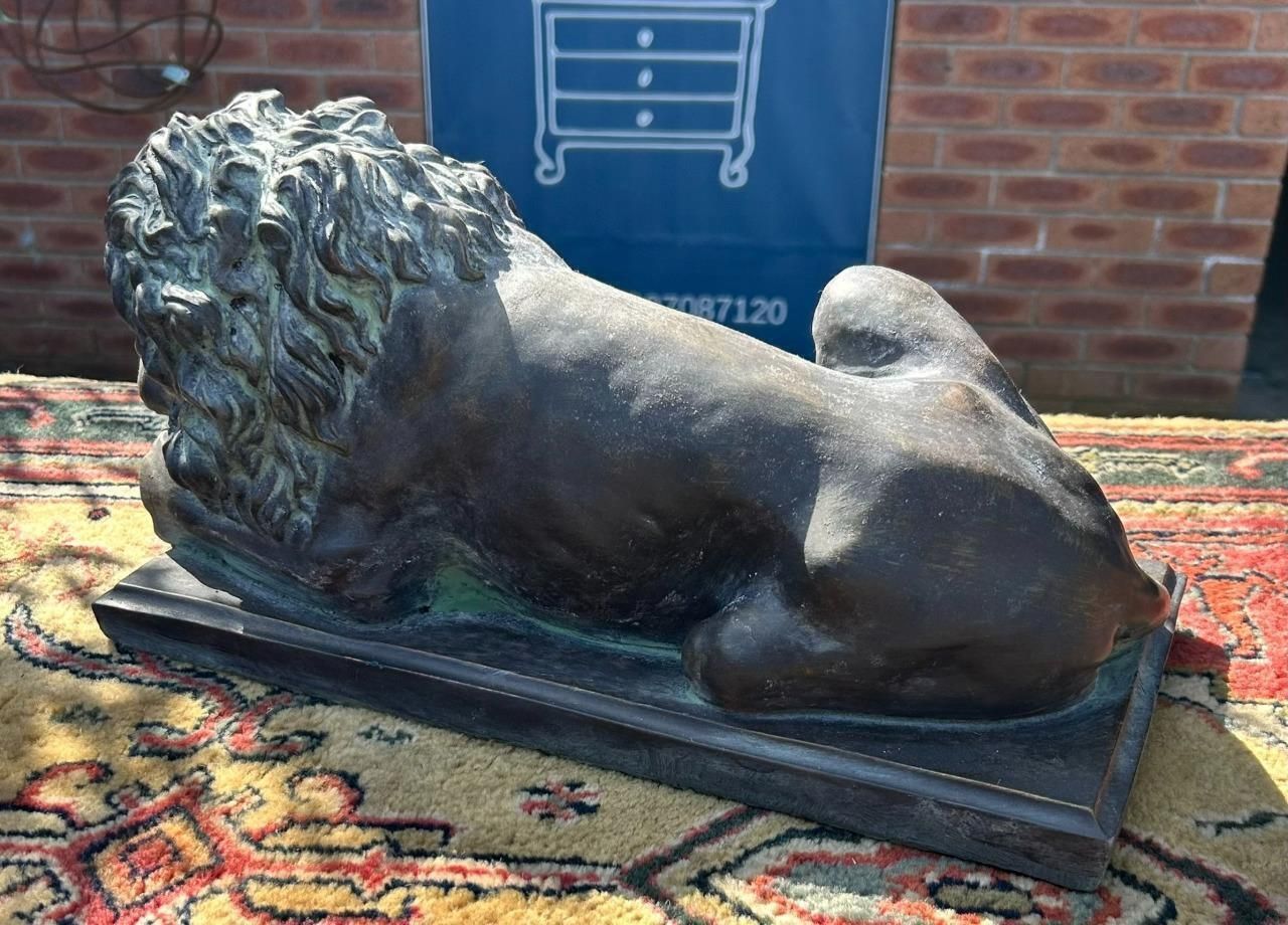 Antique Style Bronze Stone Lion Garden Interior Sculpture Or Pillar Cap photo 65.0