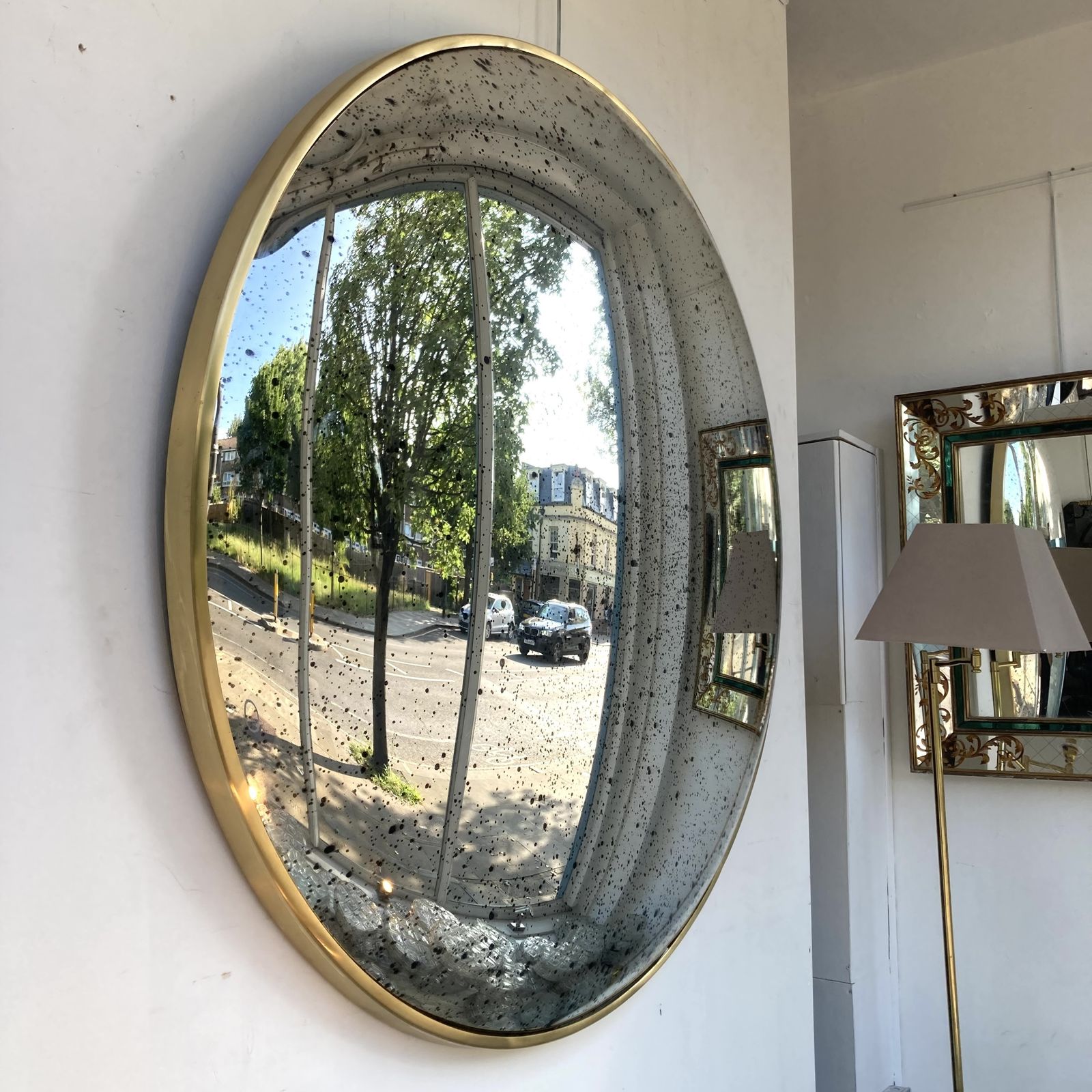 Large Convex Mirror, Antique photo for sale